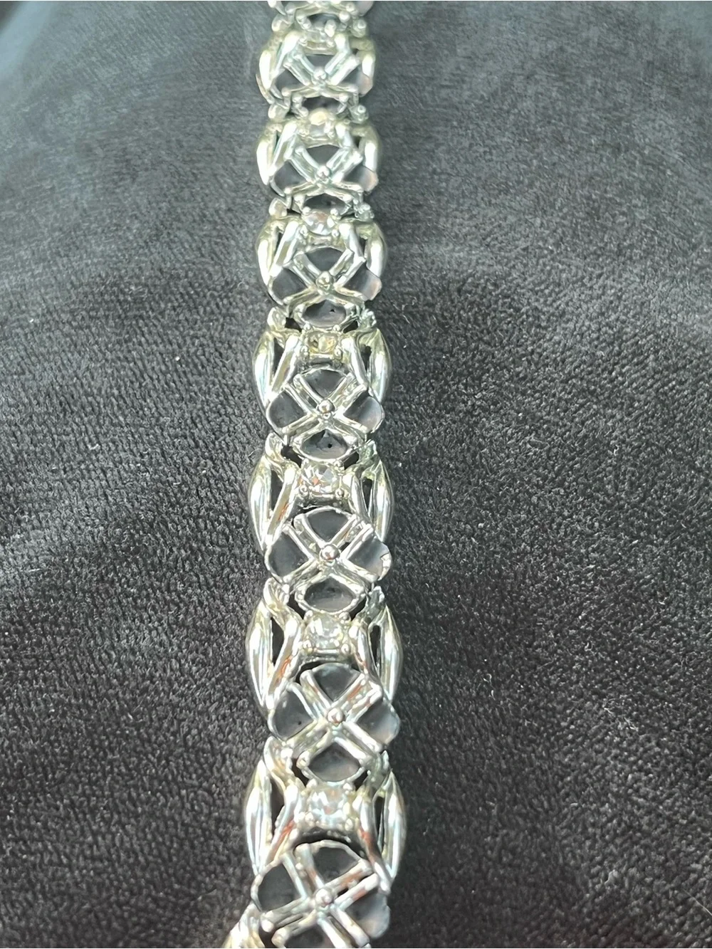 Van Cleef & Arpels Silver Bracelet with Black Enamel Accents